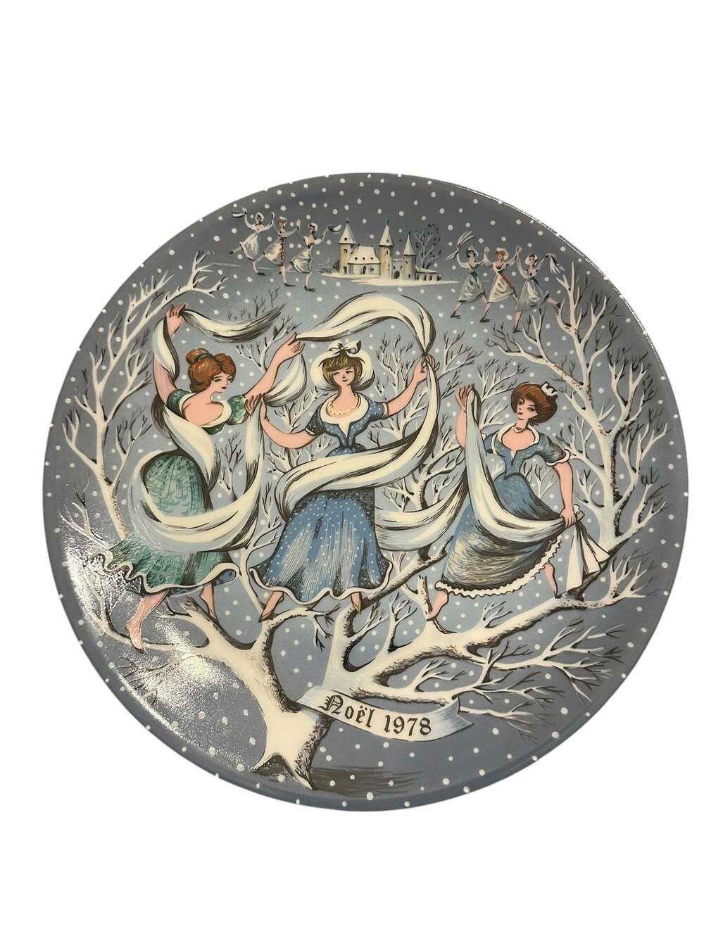 Haviland Limoges Noel 1978 Nine Ladies Dancing 12 Days of Christmas Plate